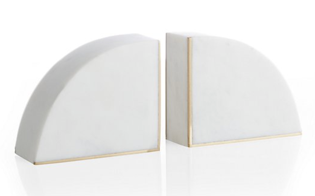 White Marble Book Ends Crate and Barrel