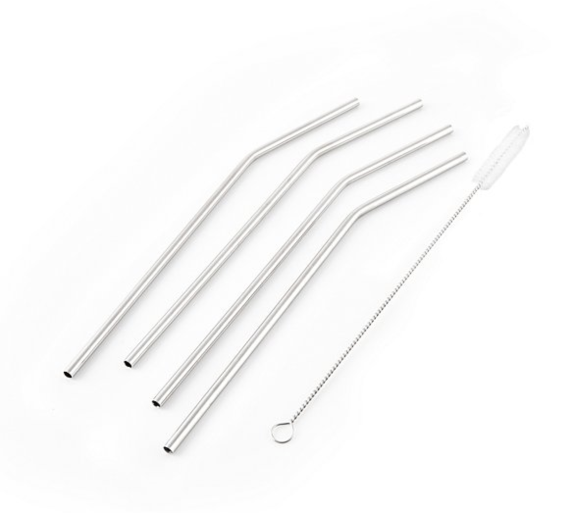 Stainless Steel Straws, Set of 4  | Crate and Barrel