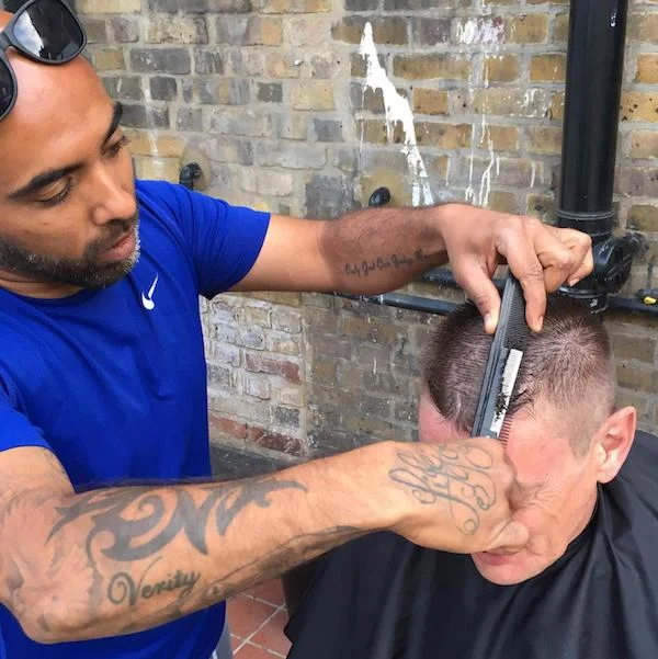 Nick trained as a barber