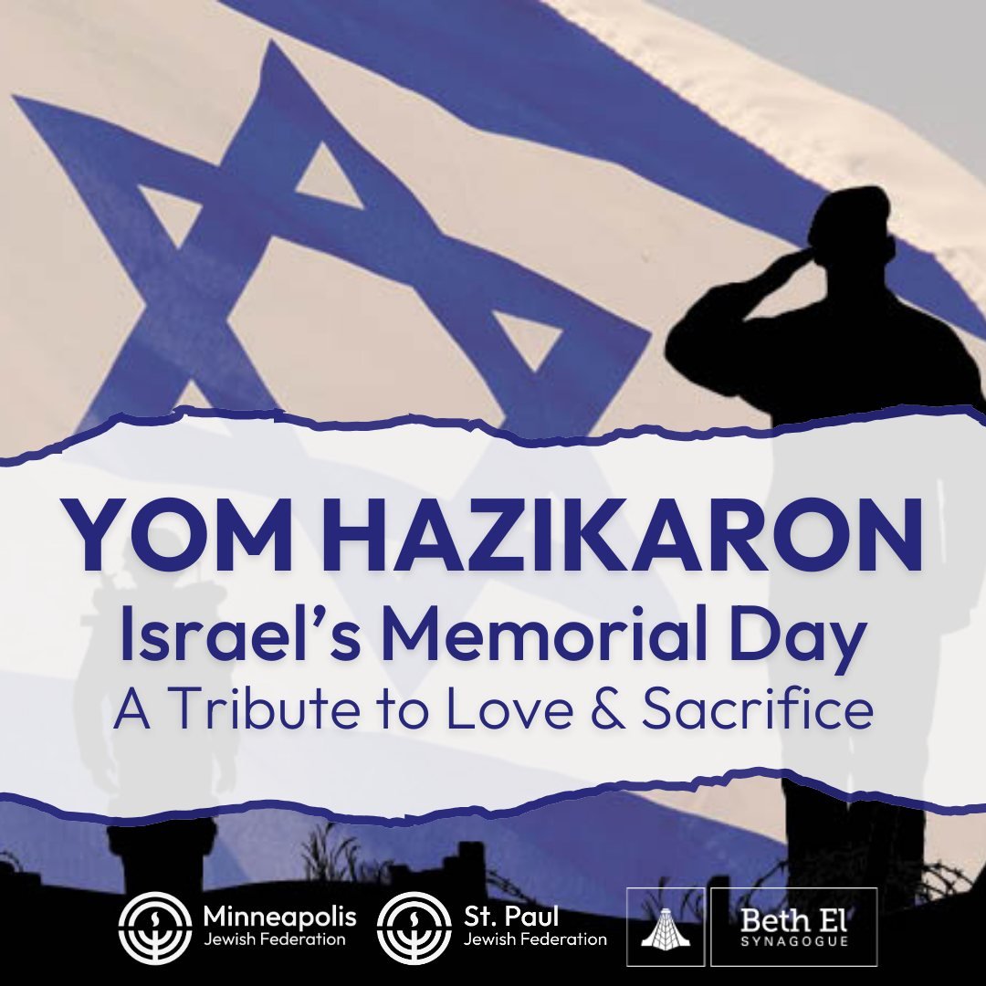 On Sunday, May 12, our community will come together to commemorate Yom HaZikaron, Israel&rsquo;s Memorial Day. Join us at Beth El Synagogue at 7 pm as we join in song, prayer, and candle lighting. 
Registration in our bio via Linktree.