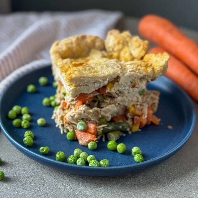 still image of a gluten free crust with chicken pot pie