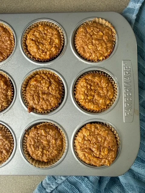 Peanut Butter Banana Oatmeal Muffins