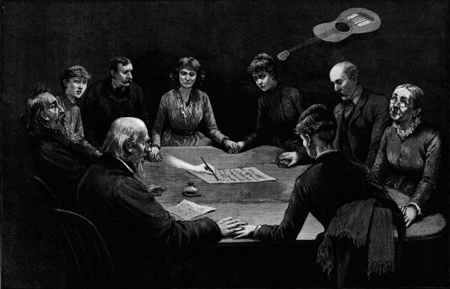 An evening seance newspaper illustration, 1887 © CORBIS