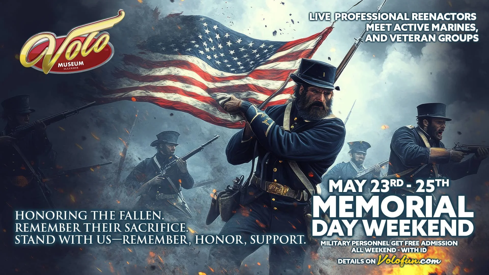 Memorial Day Weekend - All Military Personnel Get Free Admission All Weekend