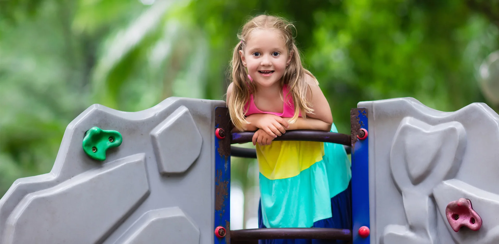 girl playing on playground