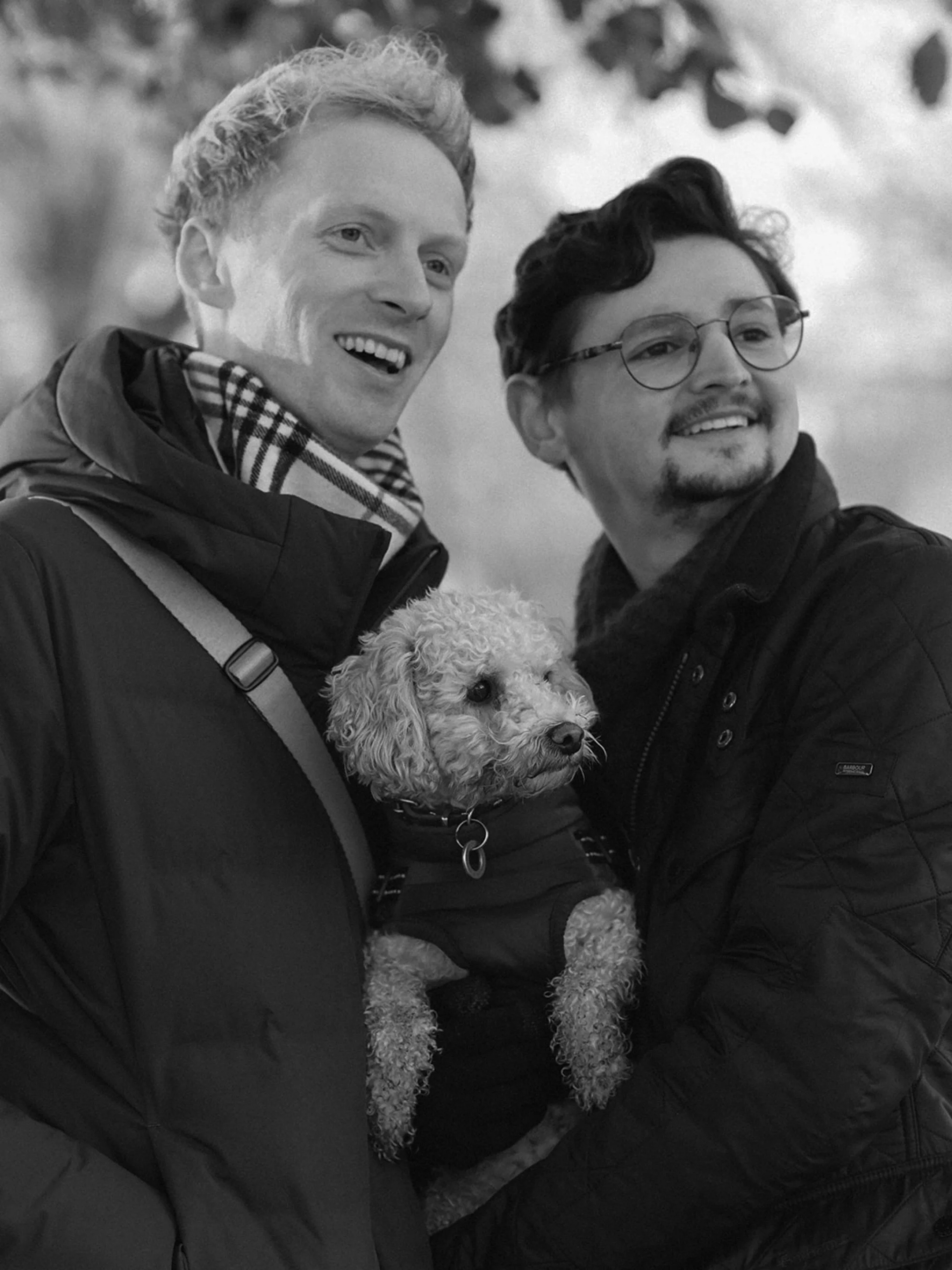 a december day pottering around london, starting on a snowy clapham common, with tom, josh and toby. 

i believe that the loves of our lives can be so many, and tom is one of mine. we've known each other for twenty years (!!) since we met at school, 