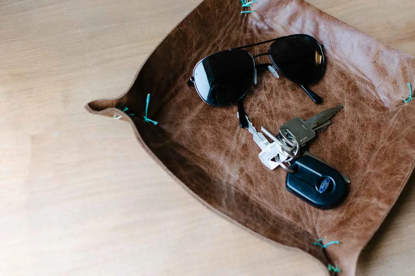 Make This Super Simple Leather Tray DIY