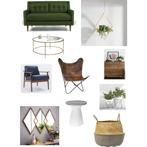 Color It Sunday! Narrow Eclectic Living Room (with free printable!)