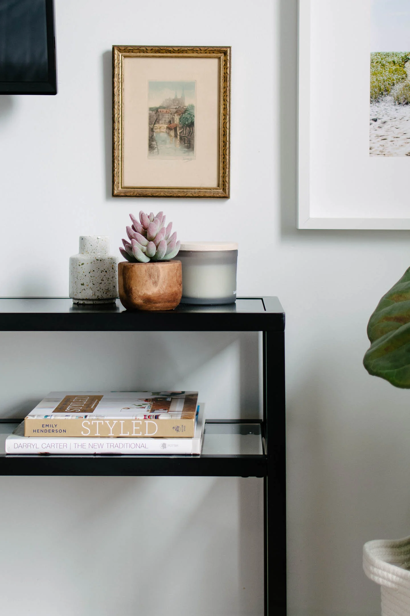 A Space Saving TV Stand In The Guest Room