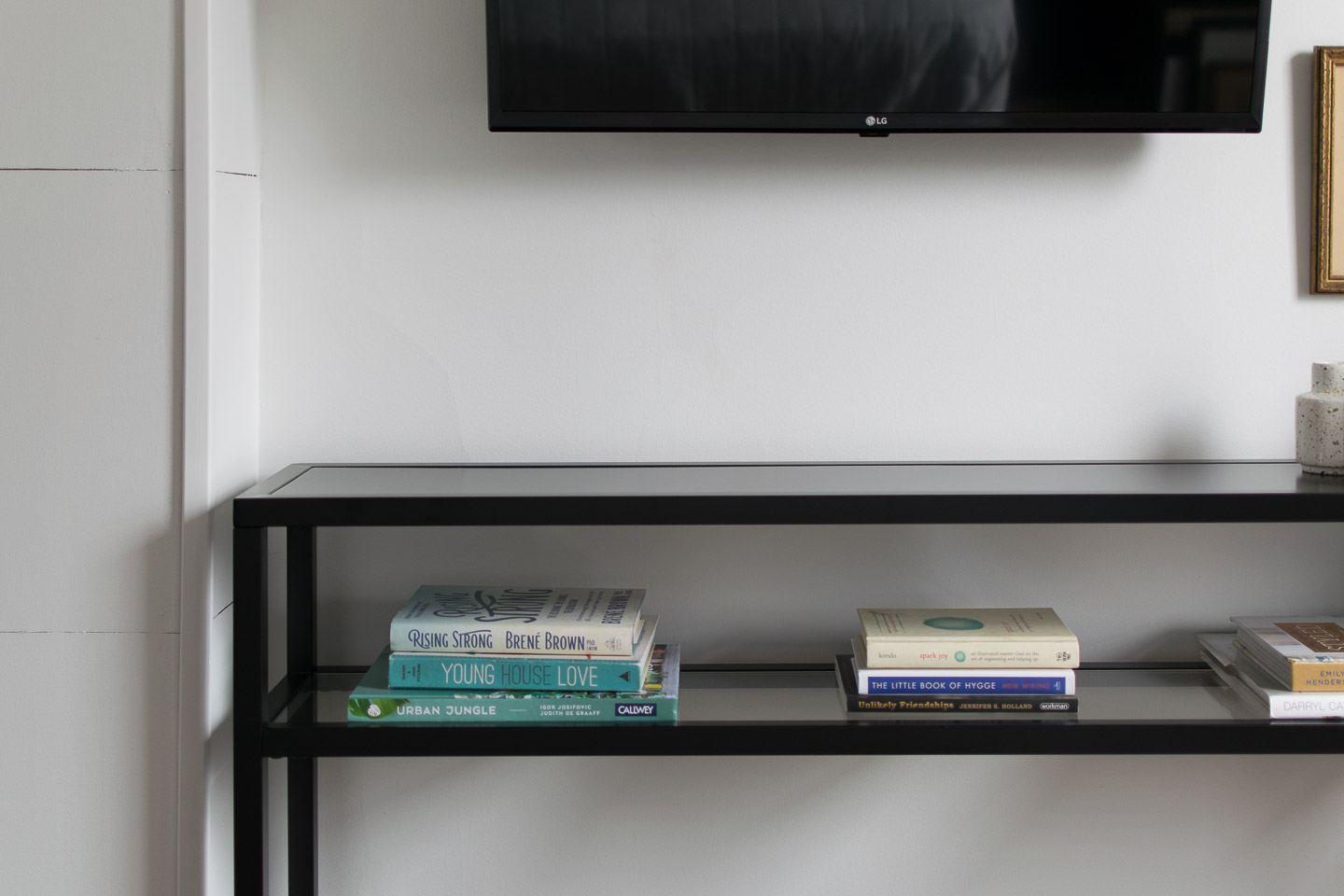 A Space Saving TV Stand In The Guest Room