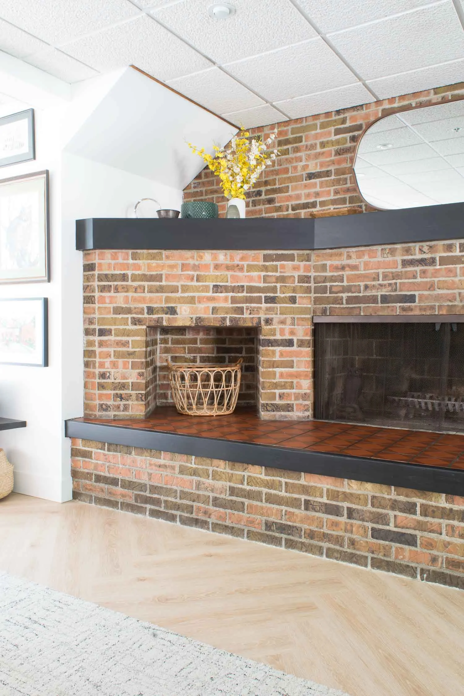 A Modern Cement Tile Stenciled Fireplace (+ Easy Tutorial)
