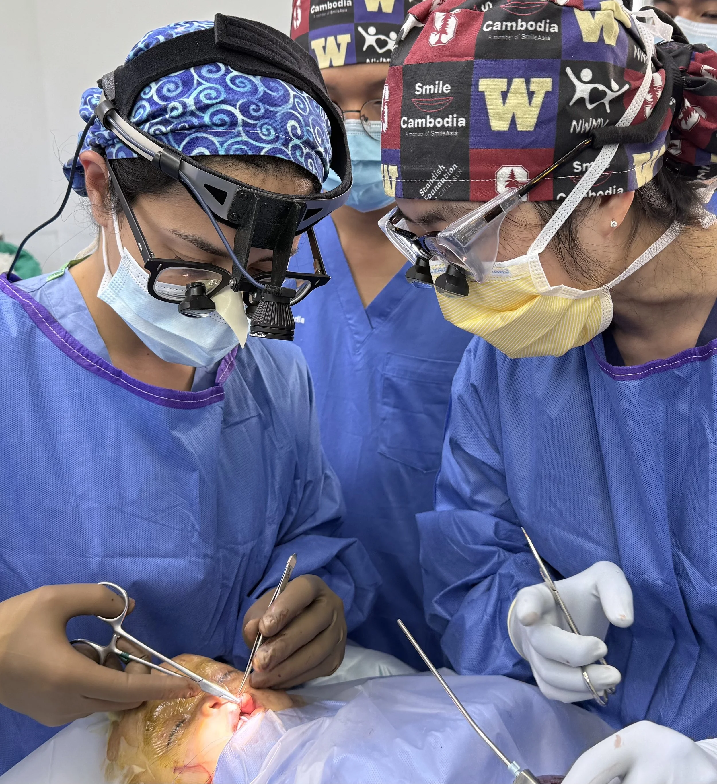 Dr Zahrah Taufique repairs a patient's cleft lip