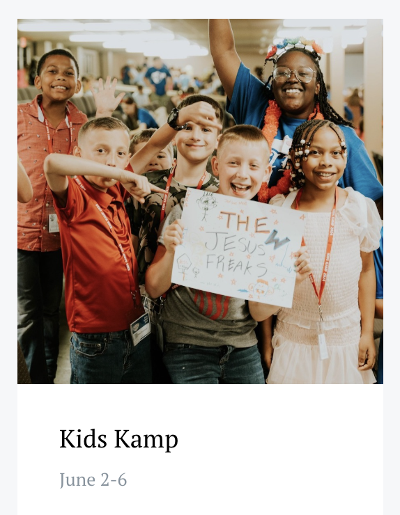 Kids Camp, Tioga