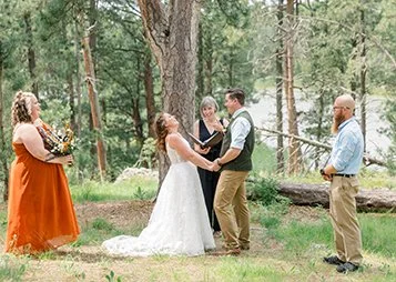 Wedding vows at Stockade Lake’s picnic shelter