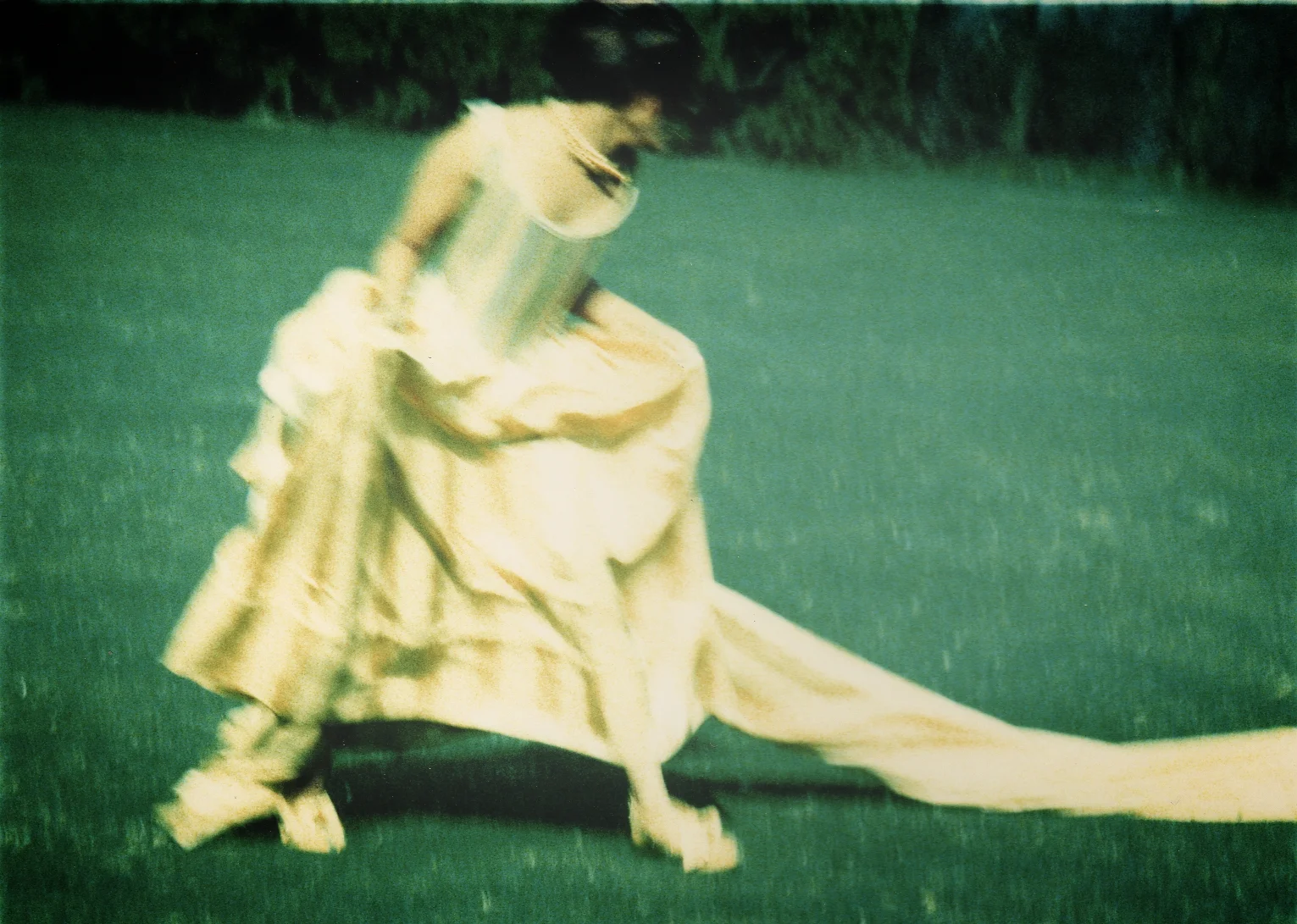 Canary Corseted mock 18th century ball gown - movement image no 1- photo.jpg