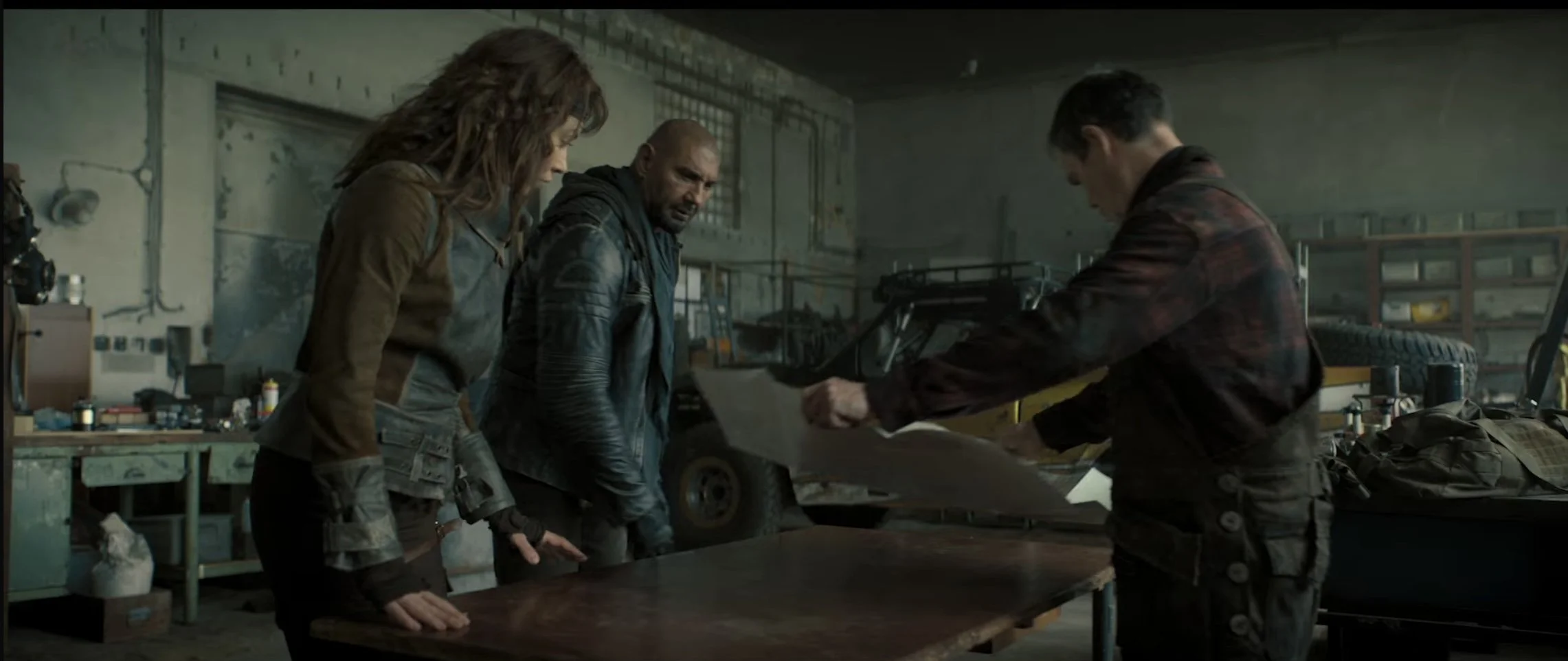 Afterburn the movie, Costume design by David Wolfe (AKA Wolfie)  - Dave Bautista as Jake (Treasure Hunter) Afterburn the movie, Costume design by David Wolfe( AKA Wolfie)   -Olga Kurylenko as Drea (Freedom Fighter)