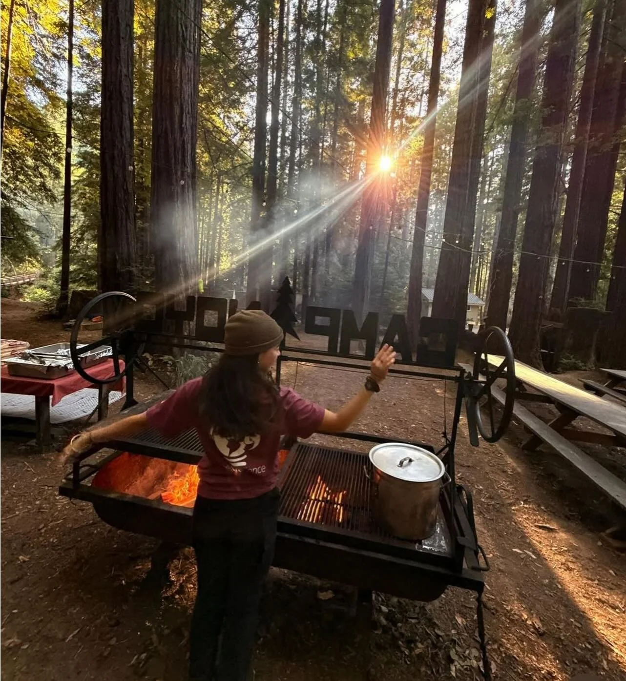 Meals by the fire &amp; spectacular views  #campnoyo