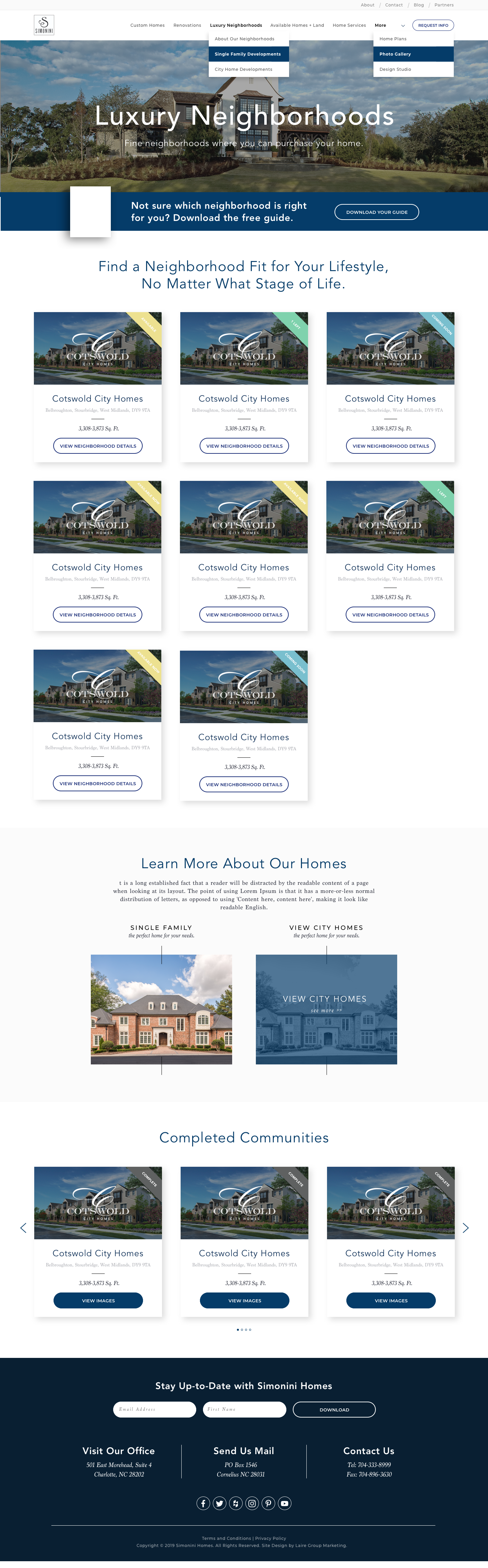 Overview of Neighborhoods Page