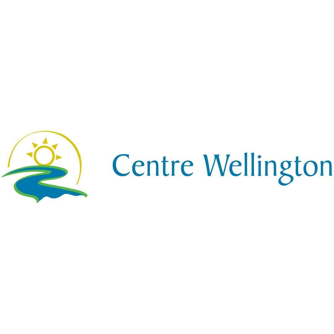 Centre Wellington logo with a stylized sunrise, river, and greenery, and the text 'Centre Wellington'.
