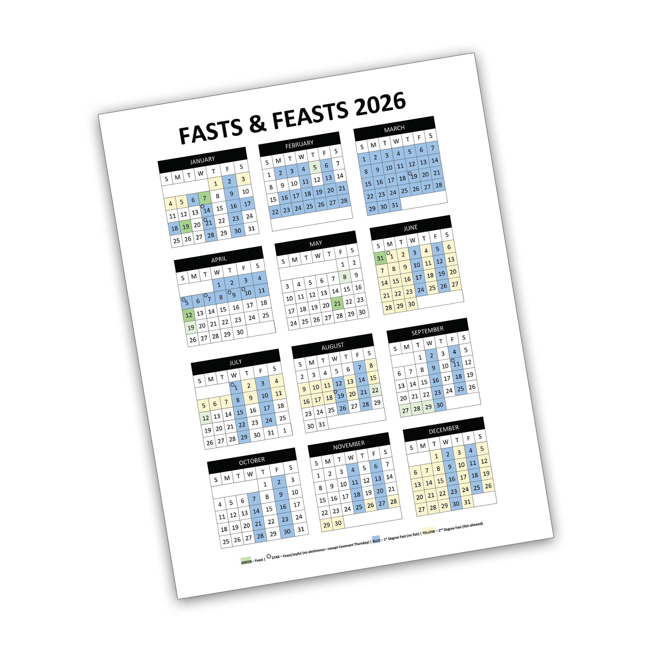 Fasts and Feasts Calendar [Download]