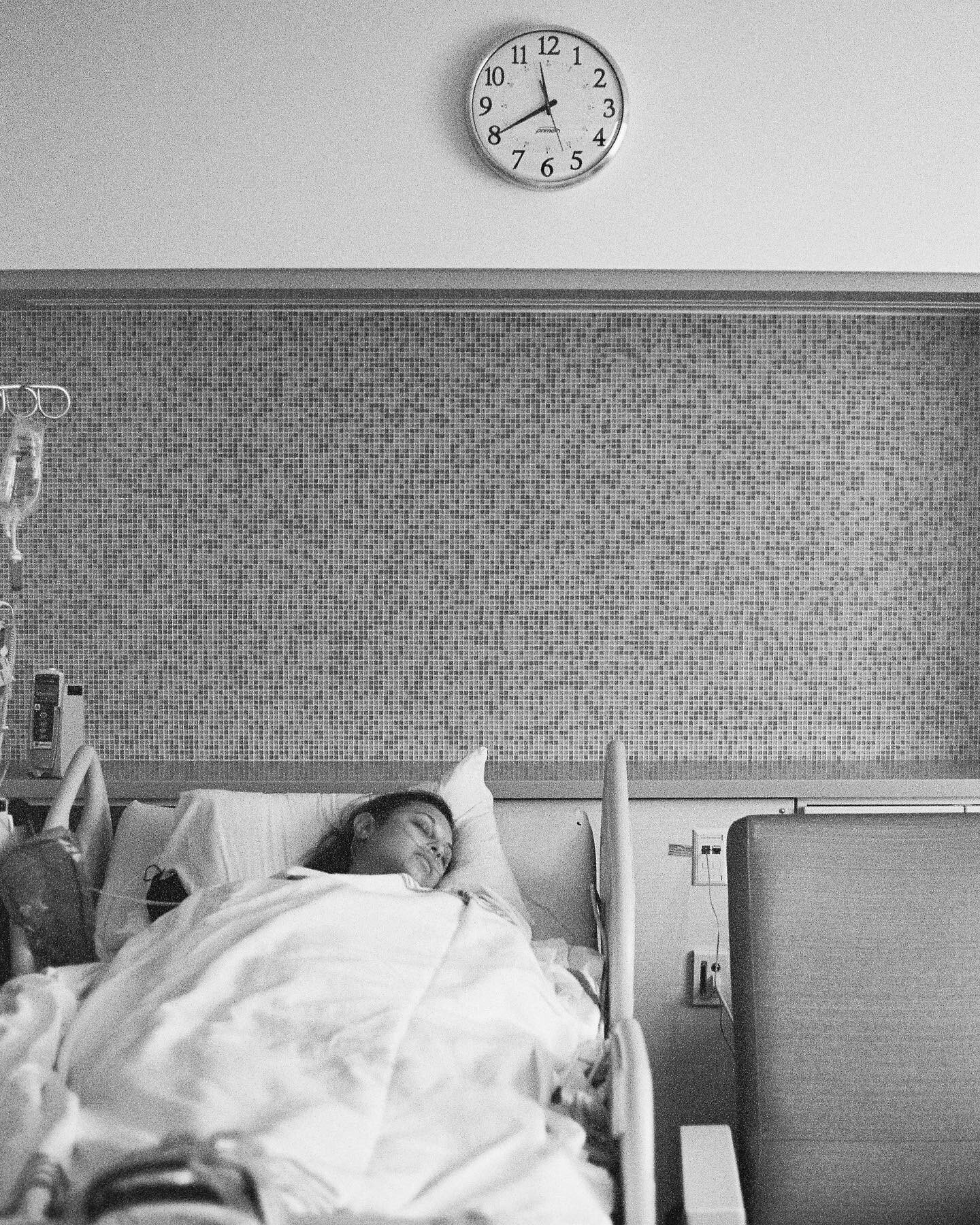 Amnio Port Recovery // Erin sleeping after having a port system installed in below her ribs and into her uterus which allows fluid to be delivered directly around Wade without constantly disrupting the uterine wall. I will remember every moment from 