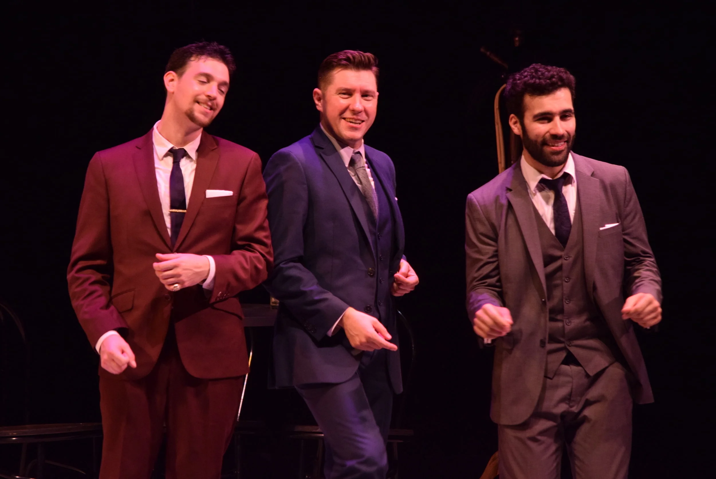  Edwin Francisco, Justin Boccitto and Nicky Romaniello perform  Song and Dance Men , the original three-man tap dance musical revue with tunes by Gershwin, Berlin and George M. Cohan. 