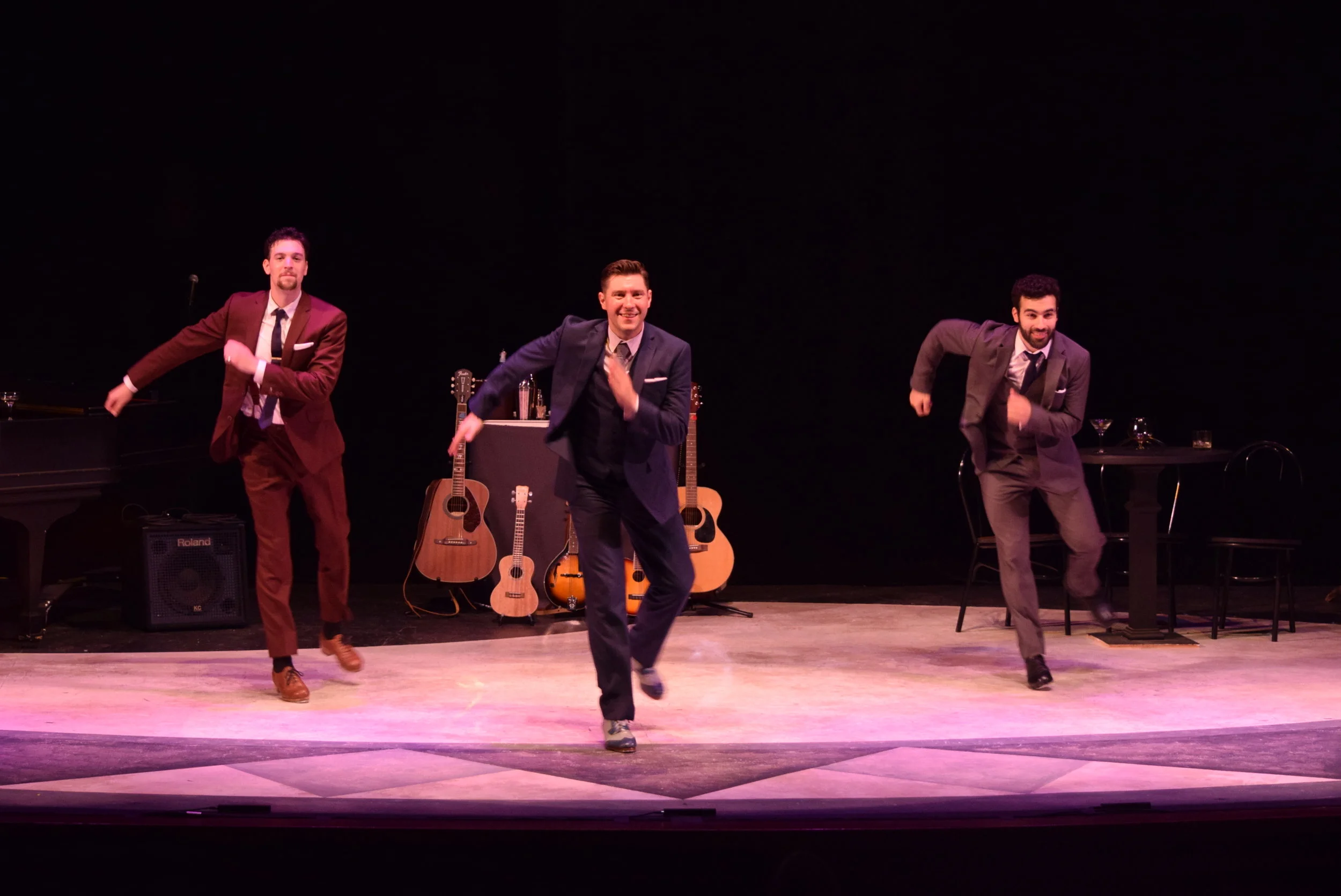  Edwin Francisco, Justin Boccitto and Nicky Romaniello perform  Song and Dance Men , the original tap dance musical revue with tunes by Gershwin, Berlin and George M. Cohan. 