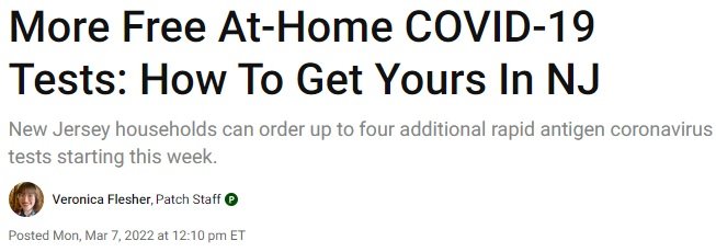 New Jersey households can order up to four additional rapid antigen coronavirus tests.
