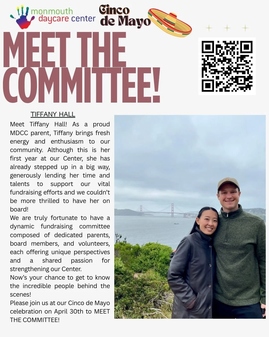 Meet Tiffany Hall! As a proud MDCC parent, Tiffany brings fresh energy and enthusiasm to our community. Although this is her first year at our Center, she has already stepped up in a big way, generously lending her time and talents to support our vit