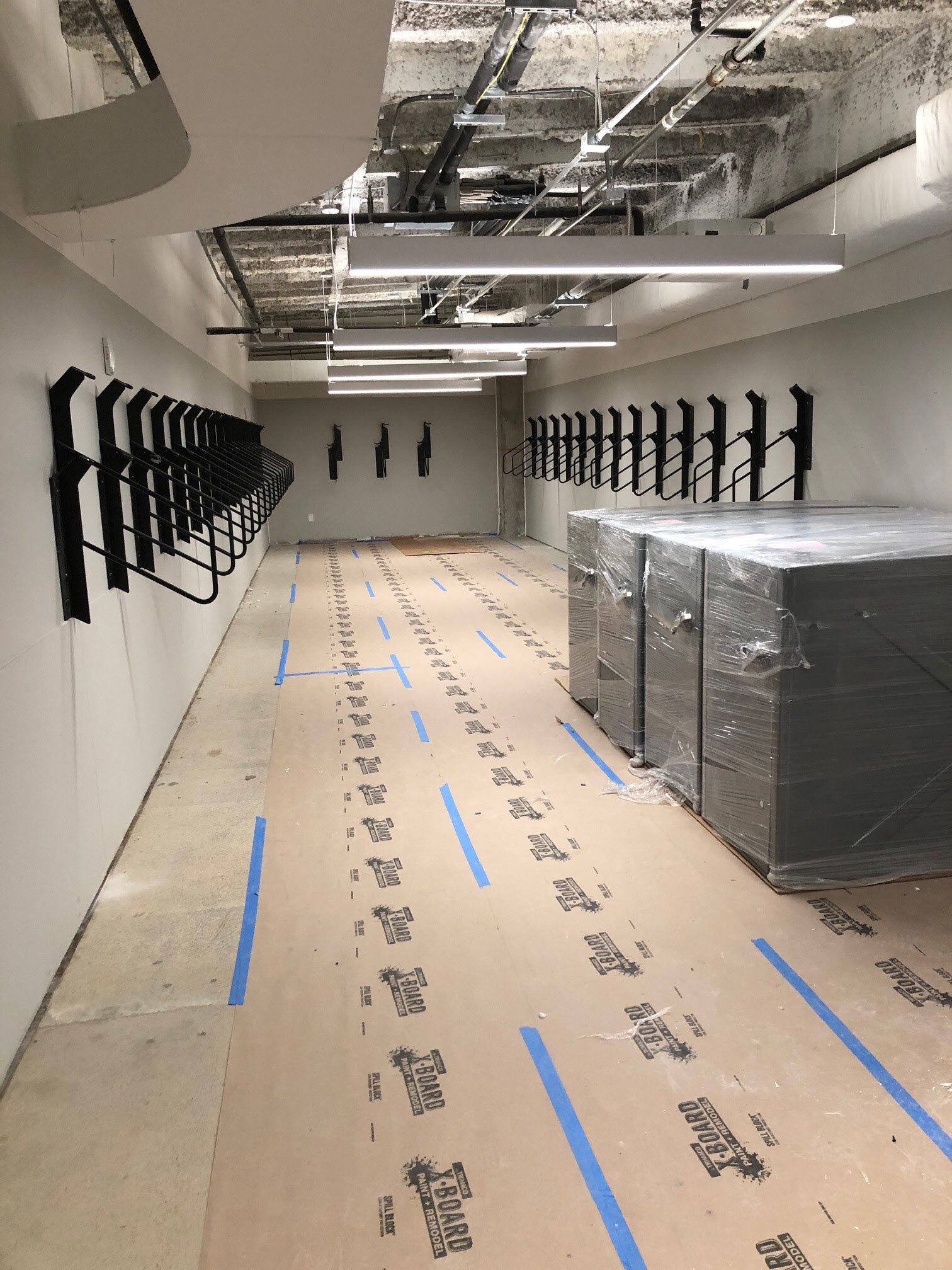  Bike racks and lockers were delivered and installed to the bike room and locker room  