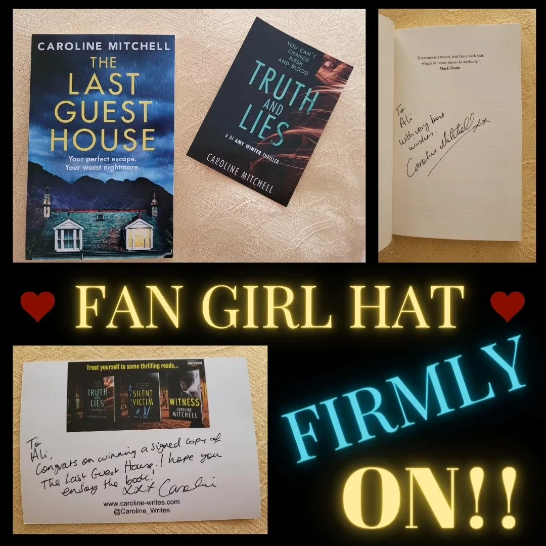 Fan Girl Hat Firmly On!! Yes, I'm in fan girl mode today because I had some VERY exciting booky news from @caroline_writes on Tuesday!! One of my top 5 favourite authors, Caroline Mitchell, sent me an email to say I'd won a signed copy of her latest 