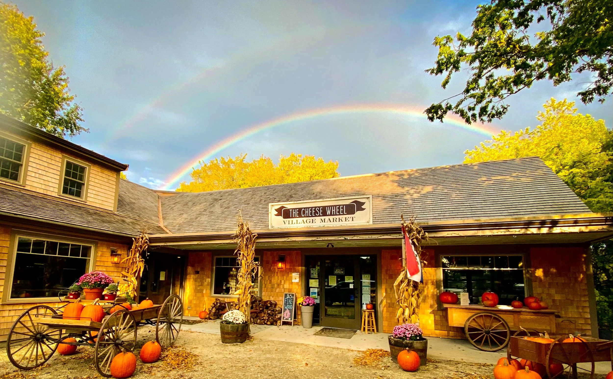 double rainbow cheese wheel building.jpg
