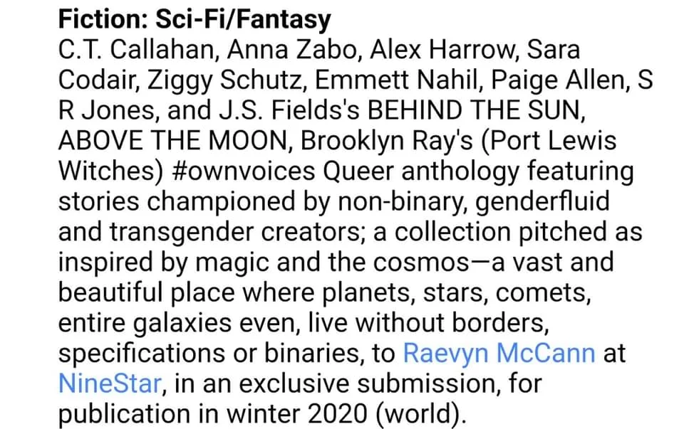 Behind the Sun, Above the Moon Publishers Marketplace Announcement, December 18, 2018
