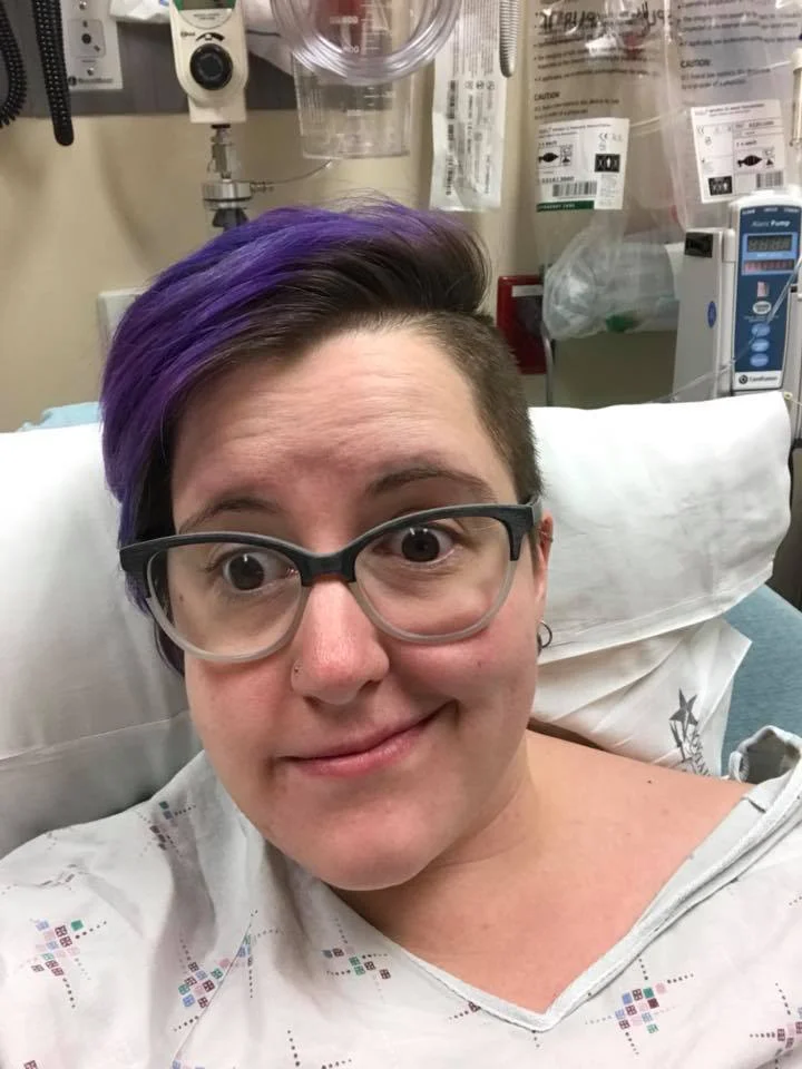 This is me pre-morphine, which MAY have been my first ever experience with strong pain killers. I could SMELL the color red. And yes, I did text the whole experience to my CPs, because RESEARCH!