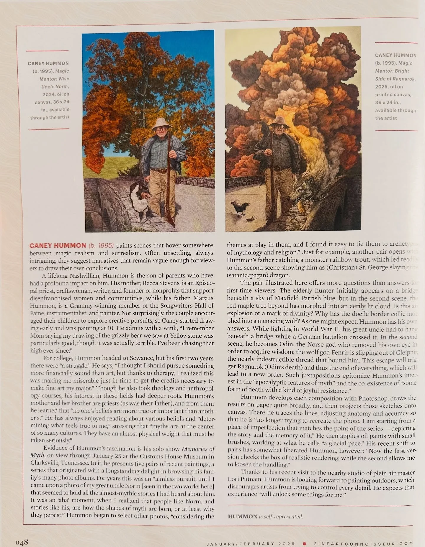 Super grateful to @fineartconnoisseurmagazine for including me in their &ldquo;Three to Watch&rdquo; in the latest issue alongside the incredibly talented msokeefe and @devinrobertsstudio!! And stoked that @petertrippi compared my colors to those of 