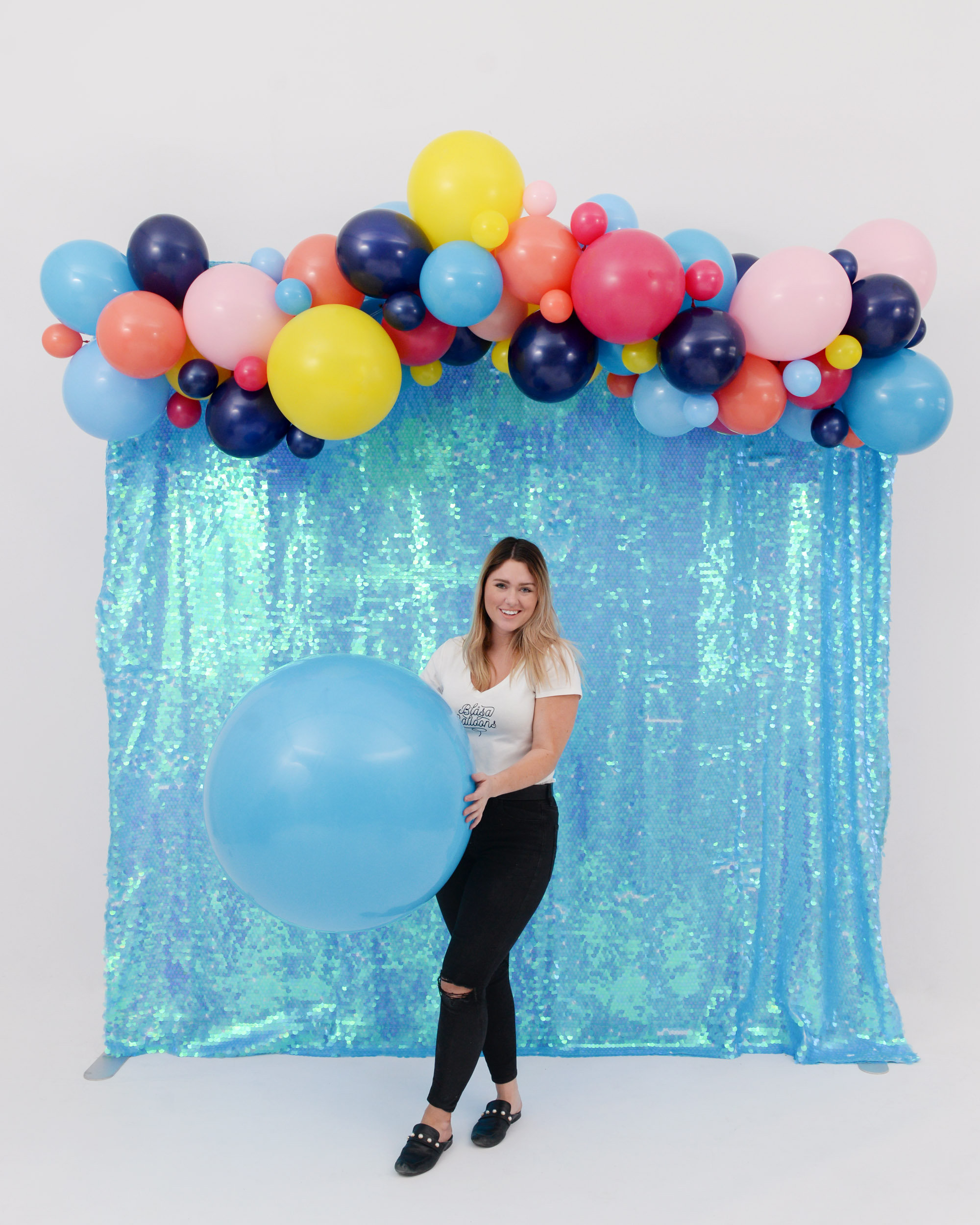 Girl with Blue Jumbo Balloon