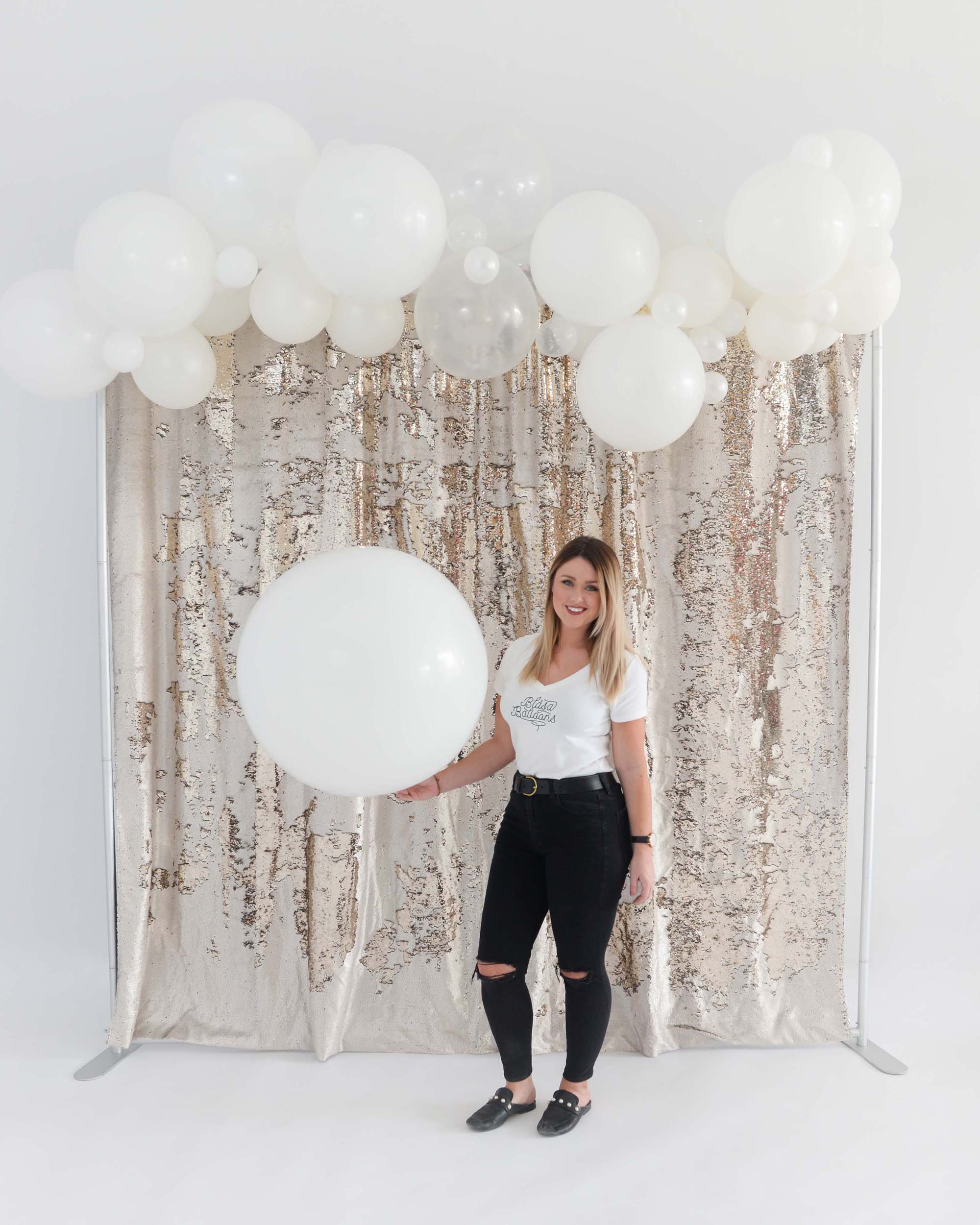 Girl With White Jumbo Balloon