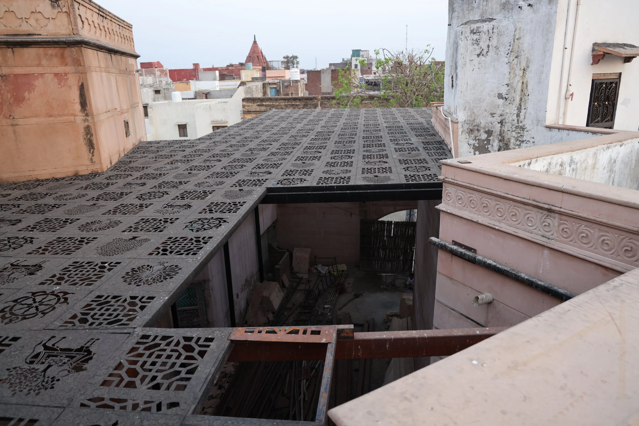 Steel Frame with Metal Tiles