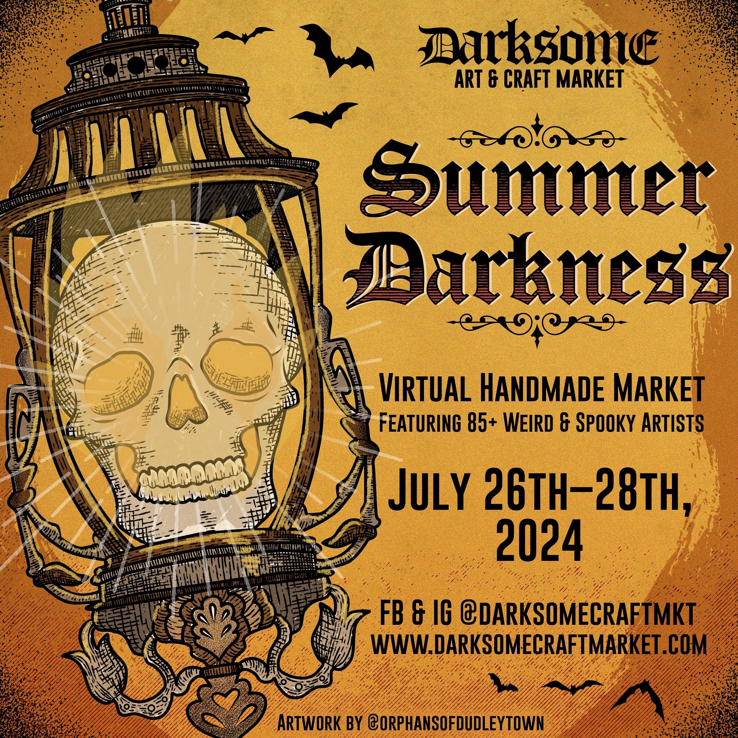 💥 Check out the awesome flyer by @orphansofdudleytown for our next virtual market! Like to vend with us? Applications are open! Link in bio 🔗 Deadline 5/28

🌘 𝔖𝔲𝔪𝔪𝔢𝔯 𝔇𝔞𝔯𝔨𝔫𝔢𝔰𝔰 🌒
Virtual Handmade Market
July 26th - 28th, 2024

#darkar