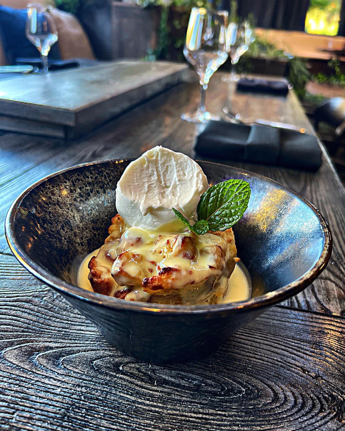 Have you tried our apple bread pudding?