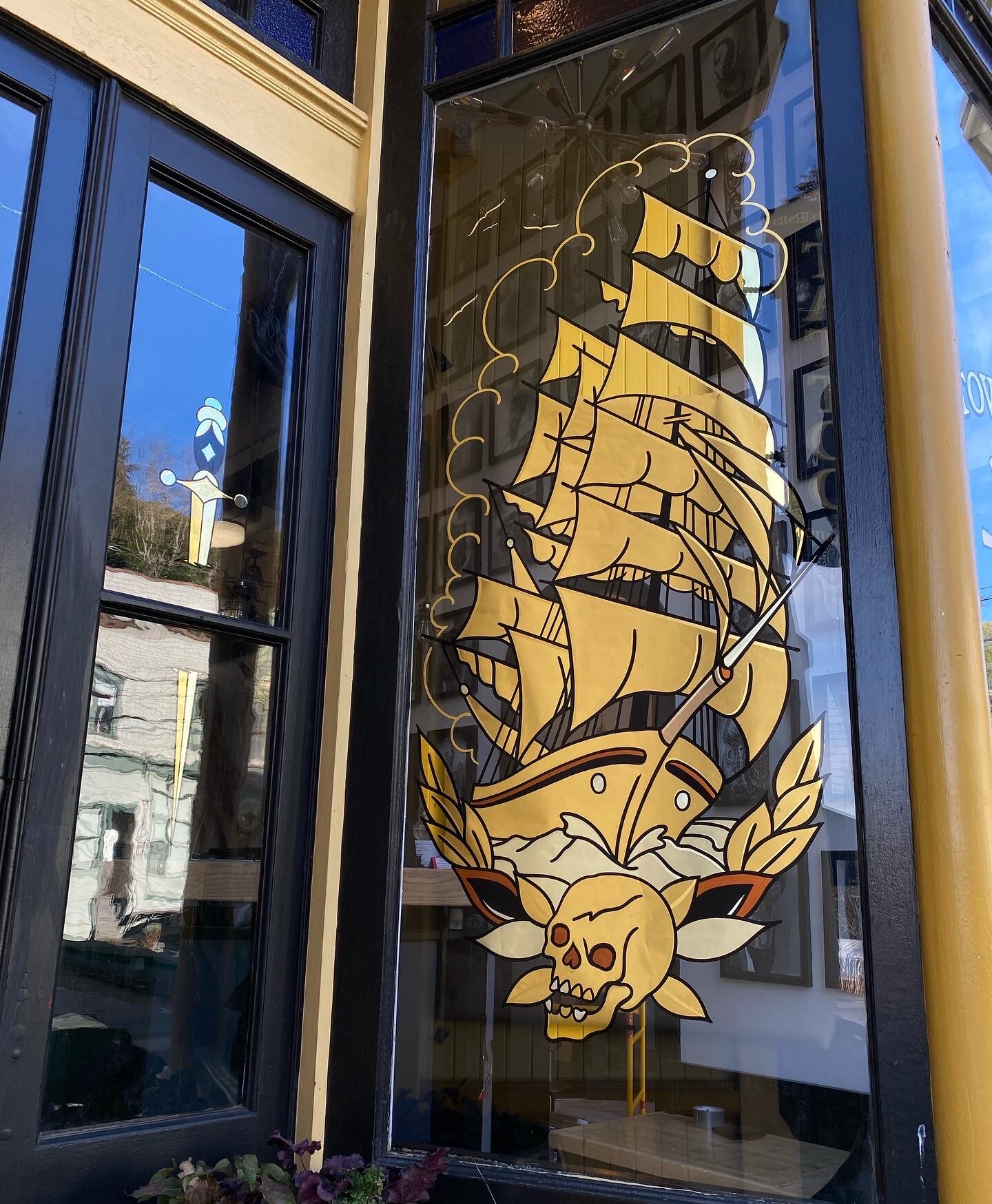 Gold Leaf Ship Window
