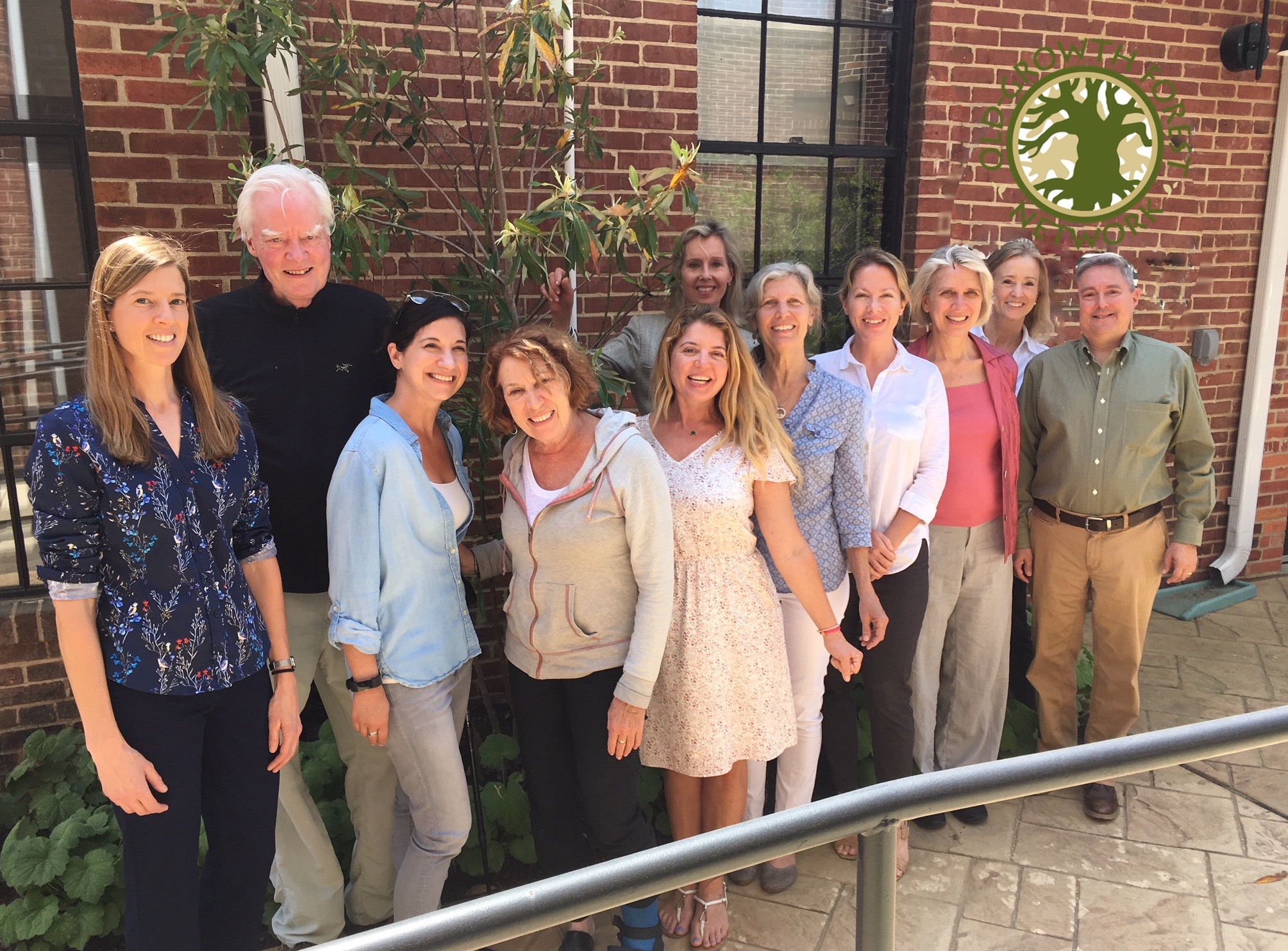 2018 Old-Growth Forest Network Staff and Board, from left to right: Vanessa Goold, Will Cook, Melissa Micriotti, Susan Ives, Holiday Phelan-Johnson, Lea Sloan, Joan Maloof, Melissa Abdo, Susan Barnett, Lisa Marie Ghezzi, Richard Marion.