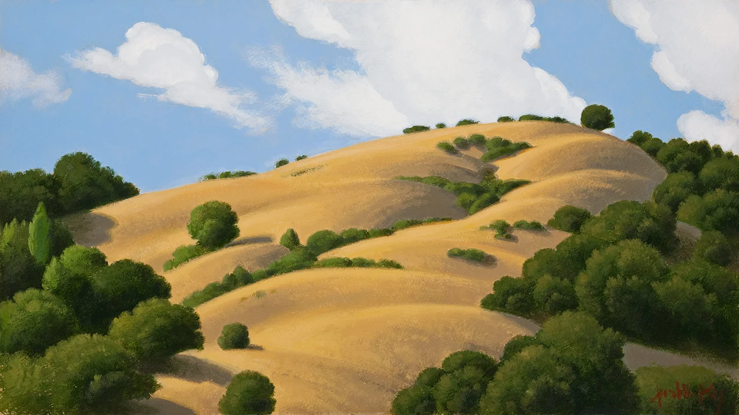 Loma Alta in the Late Afternoon 10" x 17.5" Acrylic on paper Private Collection