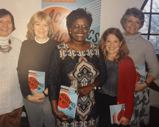 Academics in Action! launch (2016) (HOD Dept. Chair Beth Shinn, Co-Editors: Nina Martin, Sandra Barnes, and Allison McGuire, and Peabody College Dean Camilla Benbow)