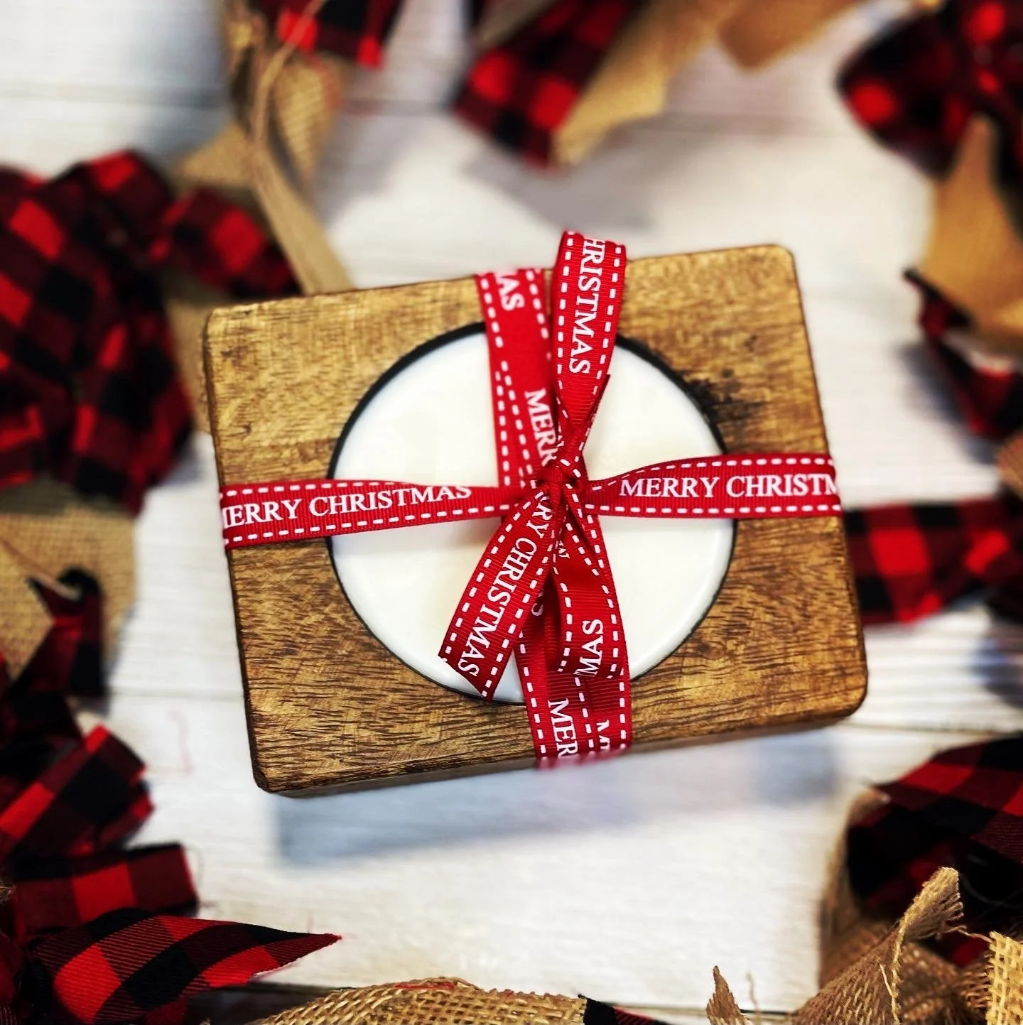 TN Christmas Square Dough Bowl Candle