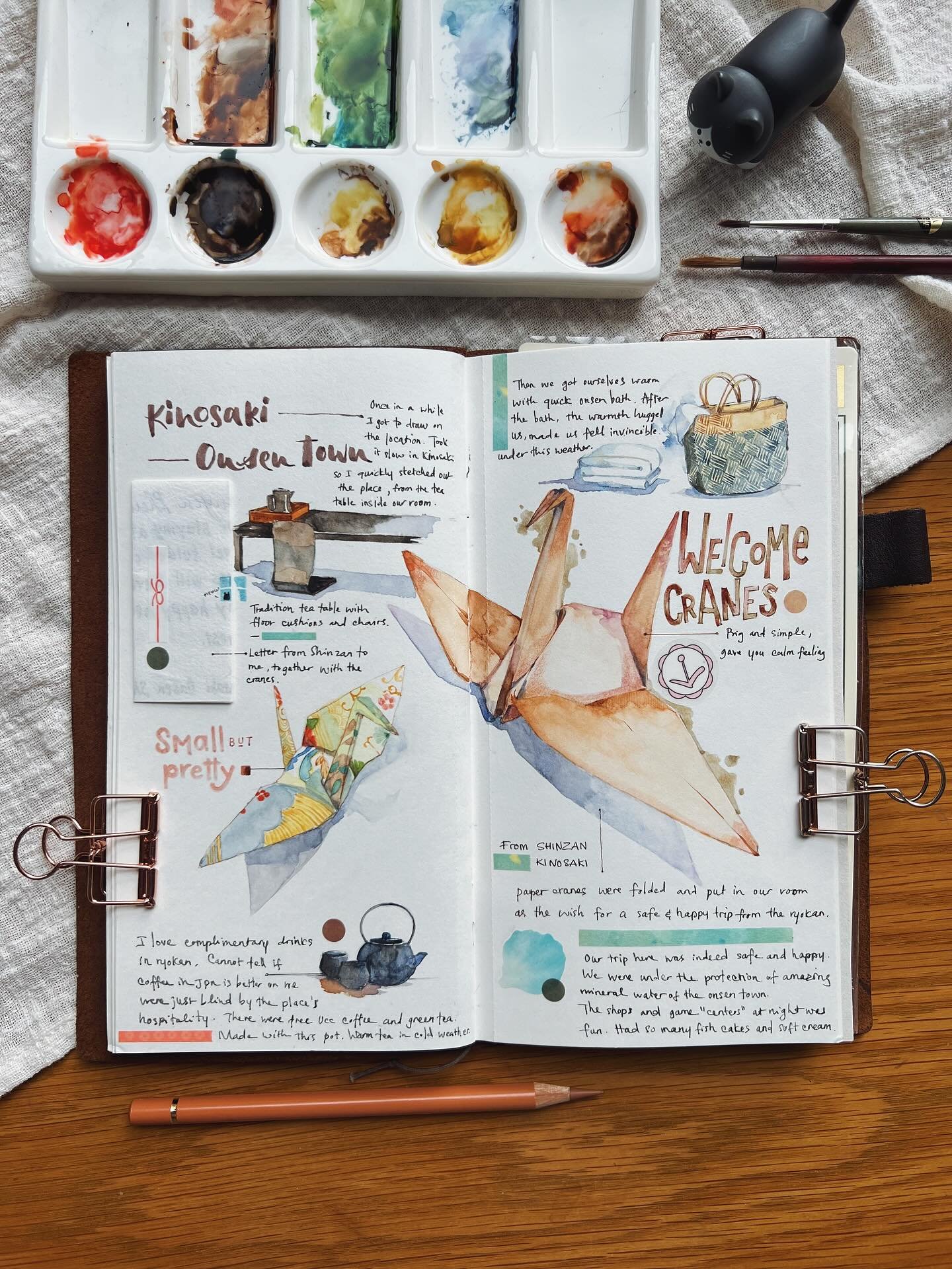 On to Kinosaki ♨️

The 3-hour Shinkansen ride was surprisingly healing for 🙋🏻&zwj;♀️&rsquo;s neurospicy brain - just sitting still, watching the scenery rush by, with our new favorite artist&rsquo;s playlist playing. Everything felt quiet and peace