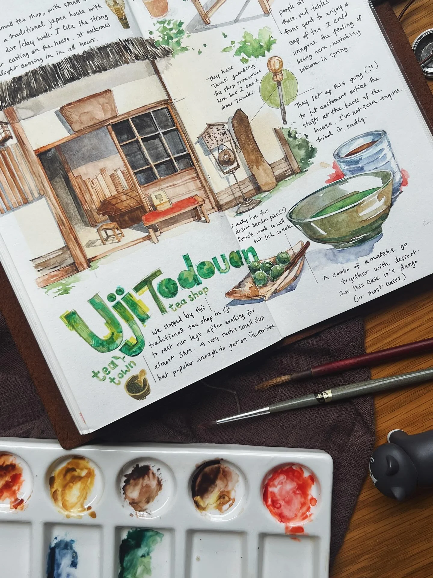 Another favorite stop of ours in Uji &ndash; Todouan tea shop 🍵

Tucked away at the end of a busy matcha street, it felt like a different world. Quiet. Still. Not quite a shop, more like an ordinary house hidden inside a large garden. No staff, no d