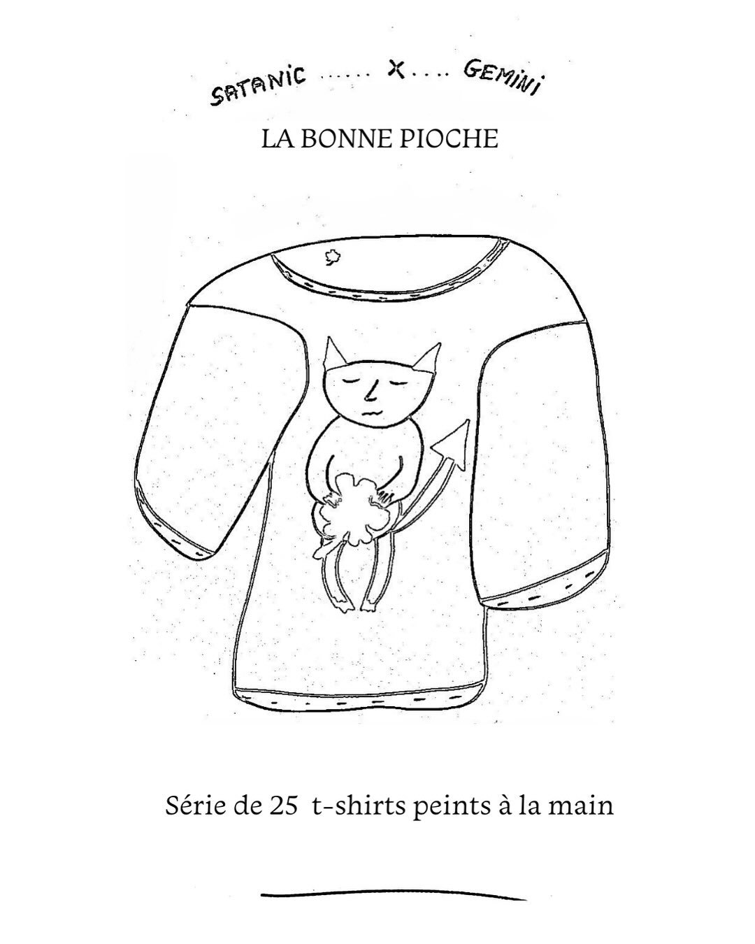 Nous sommes heureux(ses) de vous accueillir vendredi prochain d&egrave;s 18h pour le lancement de notre collaboration @la_bonne_pioche et @satanic_drawing ! 
Cette capsule de t-shirts vintage soigneusement chin&eacute;s sont peints &agrave; la main p