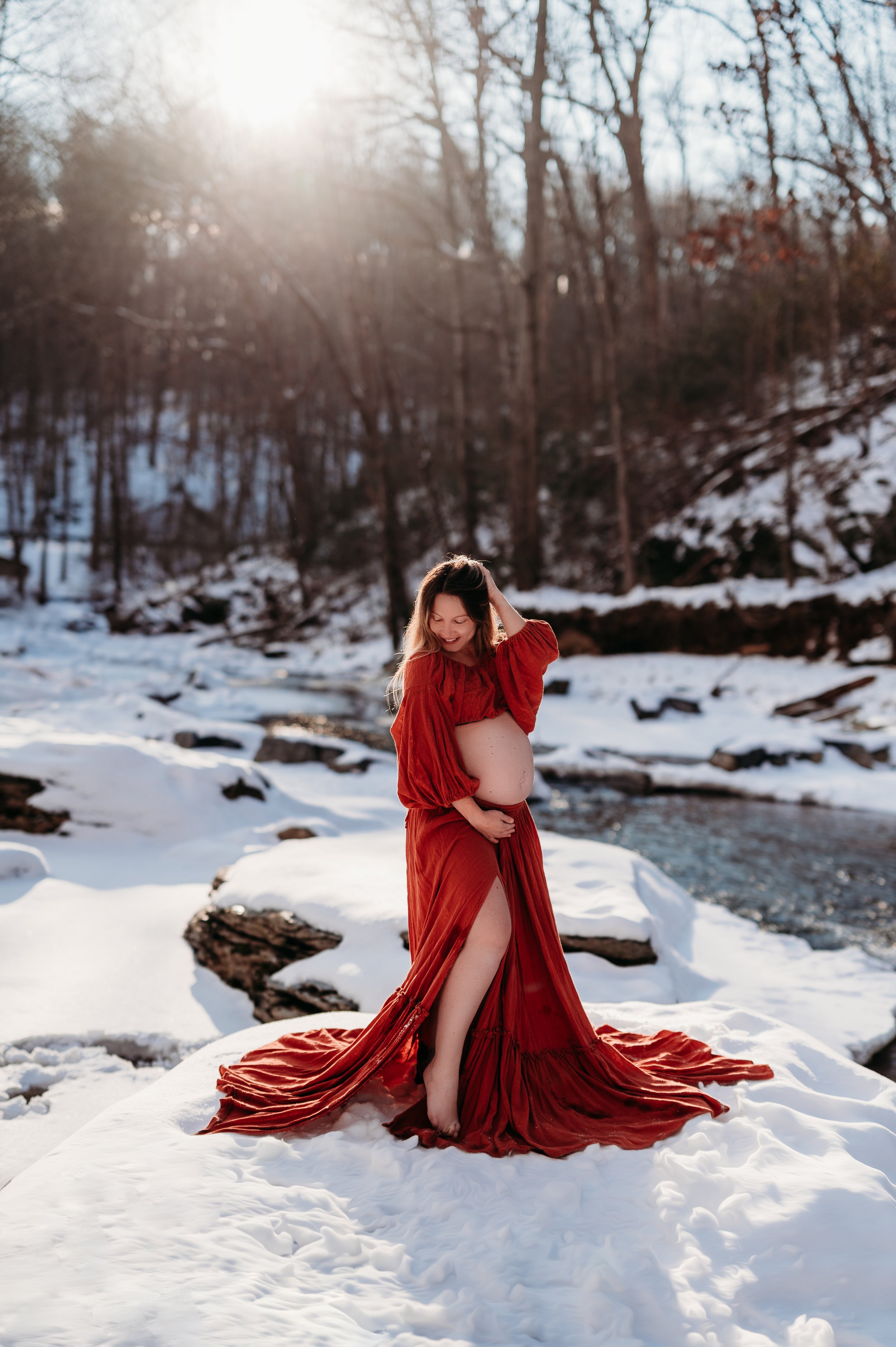  Maternity Session in the snow Maryland maternity photographer 