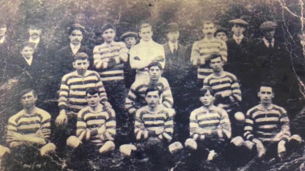  St Josephs soccer team Sligo 1914 many of who fought in the Great War 1914 - 1918. Includes Paddy Mullen, Michael Conlon, Willie Durkan, Robert Clarke, Francie Currid, James Shannon, Phil Giblin, Georgie Scanlon 
